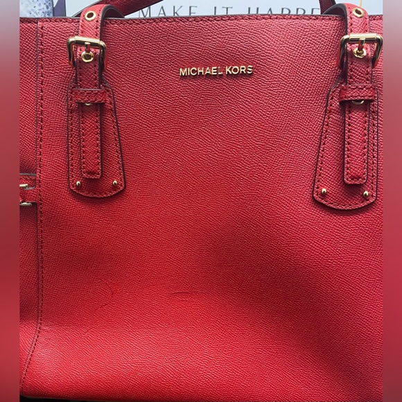 Michael Kors Red Tote Bag - Picture 2 of 15